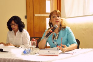 Las magistradas de la alta corte Ana Isabel Bonilla Hernández y Katia Miguelina Jiménez Martínez