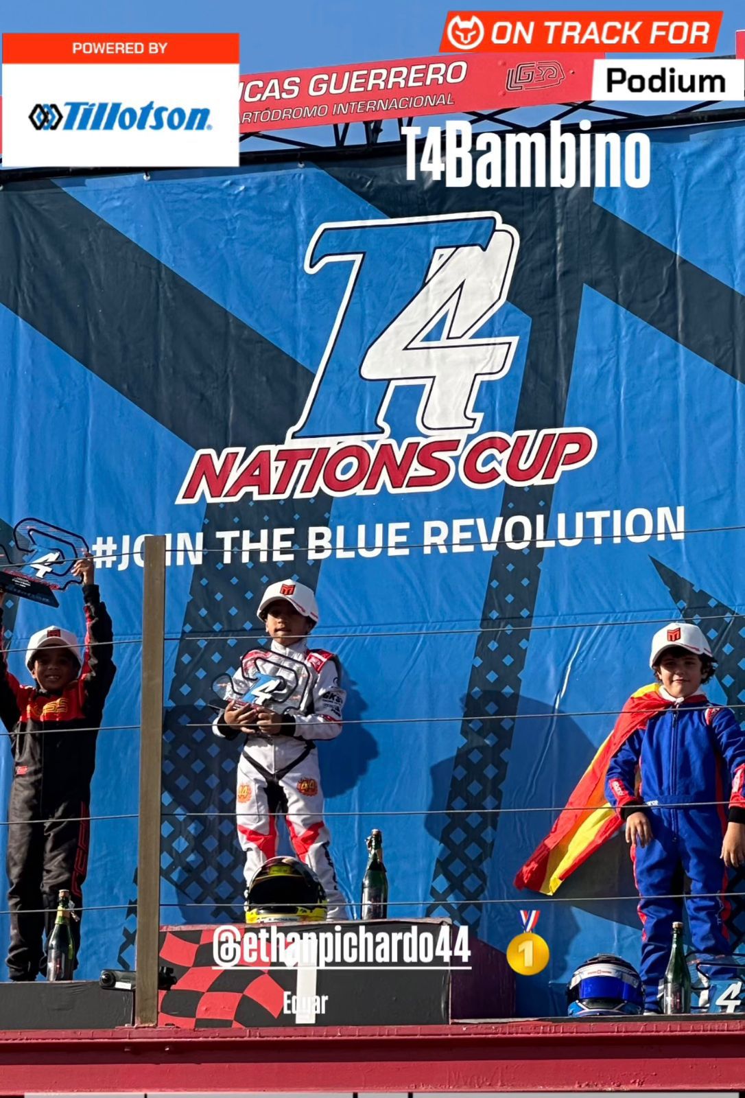 Niño Dominicano Ethan Pichardo Bello gana la T4 Nations Cup y se convierte en Campeón Mundial de Kartismo en España