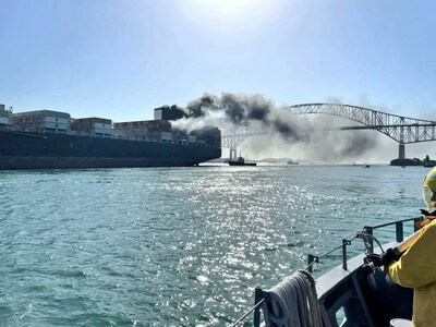 Un muerto en incendio que afectó al puente sobre el Canal de Panamá