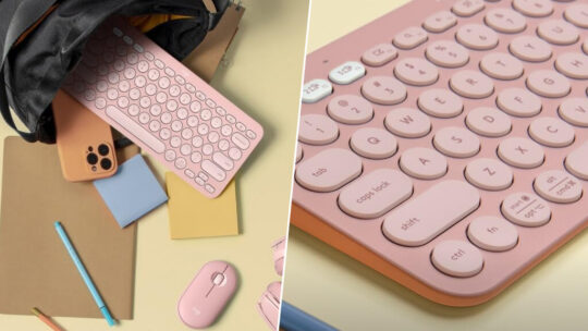 Ni blanco ni negro: este teclado Logitech en tono pastel es ideal para darle un lavado de cara a tu setup
