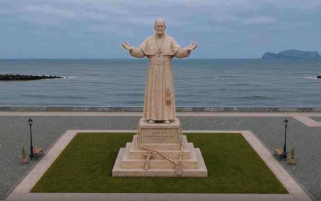 Callao alista una estatua del Papa León XIV de 14 metros, la más alta de un Pontífice en Perú