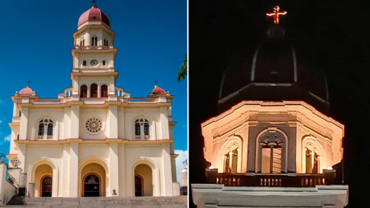 El Santuario de la Virgen del Cobre estrena nueva iluminación en su cruz más alta