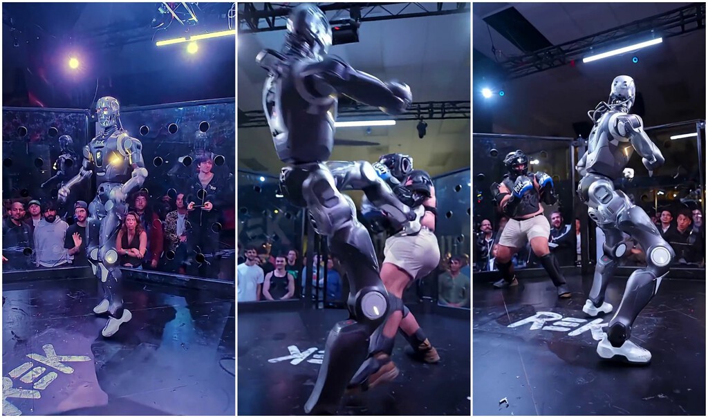 Han organizado un combate de MMA entre un youtuber y un robot a lo ‘Terminator’: la máquina le ha soltado una patada monumental