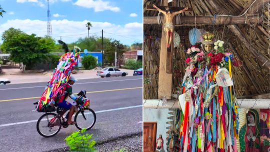 Peregrino recorrió todo México en bicicleta para agradecer a la Virgen de Guadalupe