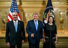 Abinader y Raquel Arbaje participan en recepción ofrecida por Trump