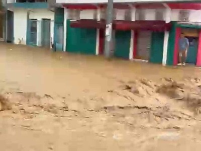 Inundaciones en Villa Vásquez por lluvias en Montecristi