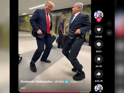 Netanyahu comparte video bailando «Dame hombro» con Trump