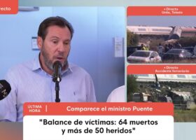 Óscar Puente, ministro de Transportes: «El tren tenía un meta cero. No podía reanudar la marcha y se le da la orden de hacerlo con…